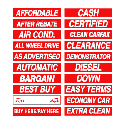 Red/White Slogan Decals