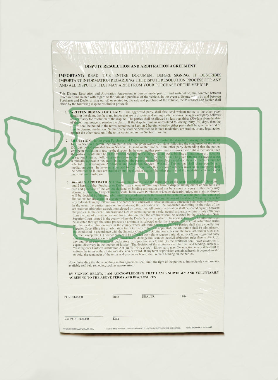 Dispute Resolution & Arbitration Agreement