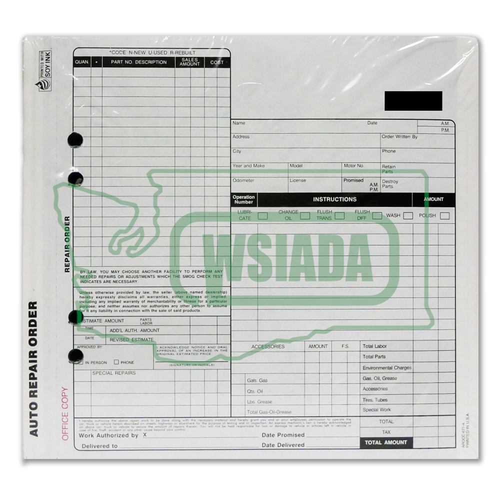 Auto Repair Order – WSIADA
