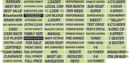 Black/Chartreuse Slogan Decals