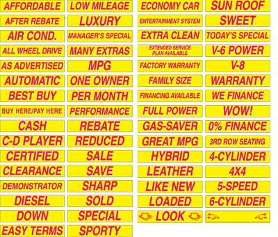 Yellow/Red Slogan Decals