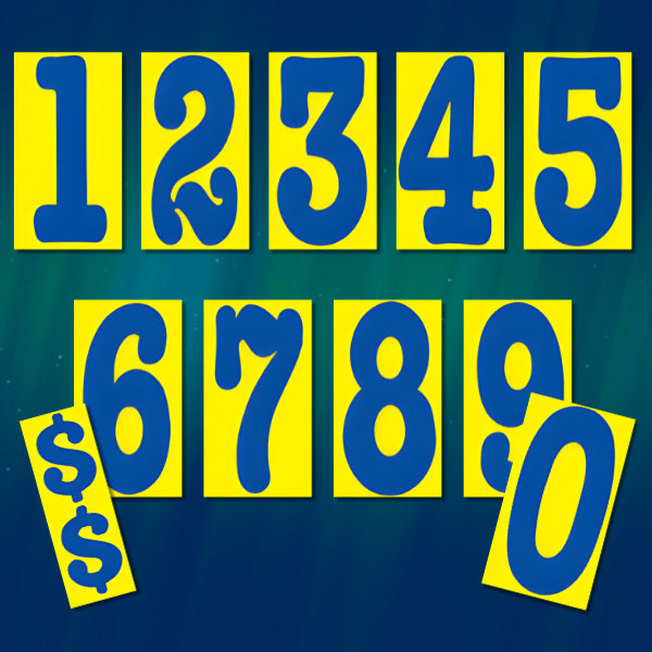 5.5" Blue/Yellow Number Decals