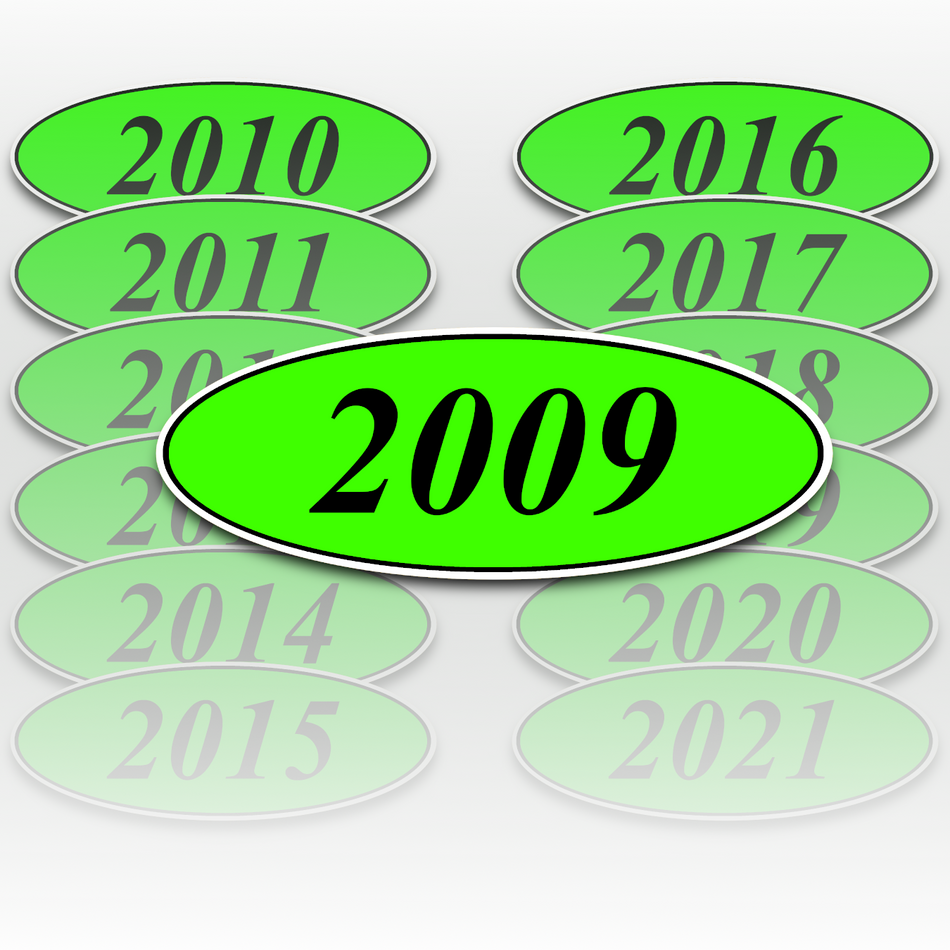 Black/Chartreuse Oval Model Year