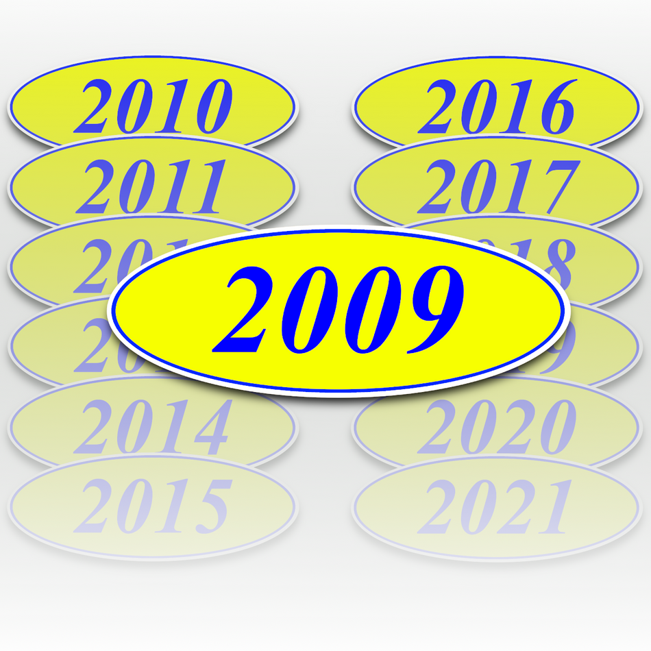 Blue/Yellow Oval Model Year