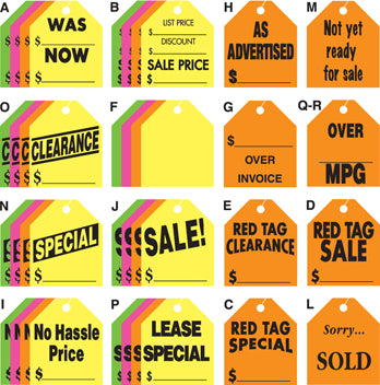 Yellow Rear View Mirror Tags