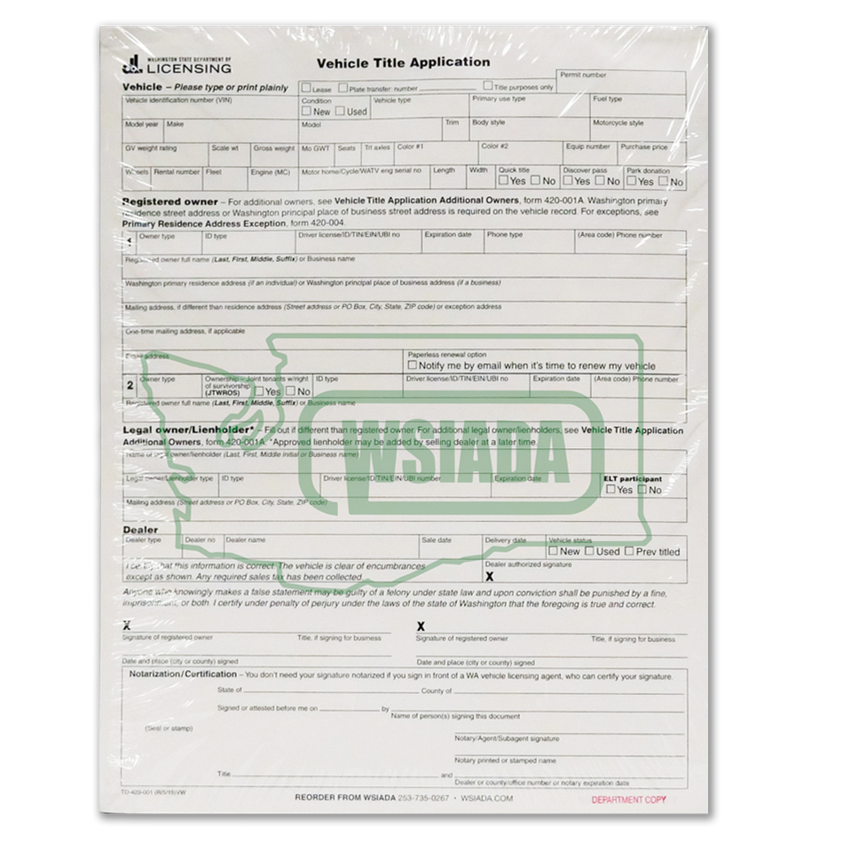 Vehicle Title Application