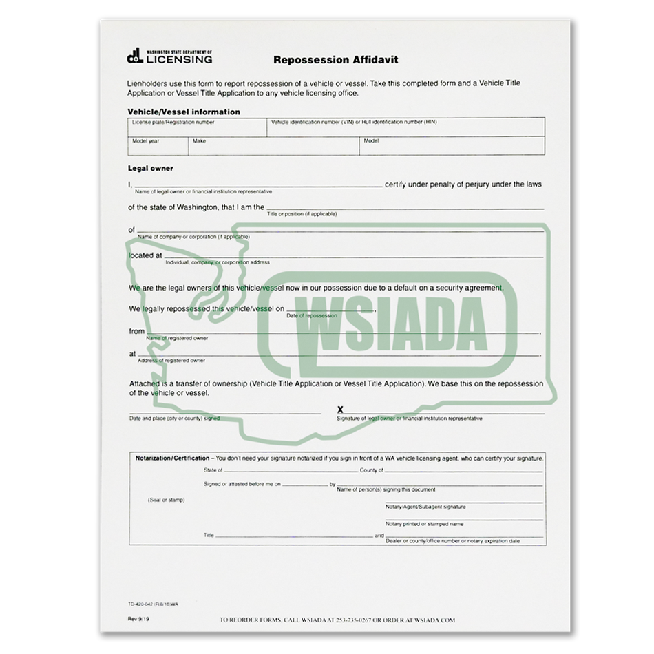Repossession Affidavit