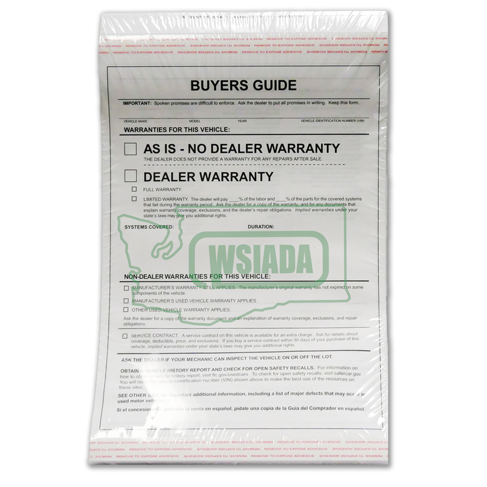 Buyer's Guide AS-IS Version – WSIADA Webstore