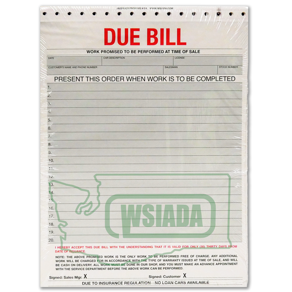 Due Bill – WSIADA