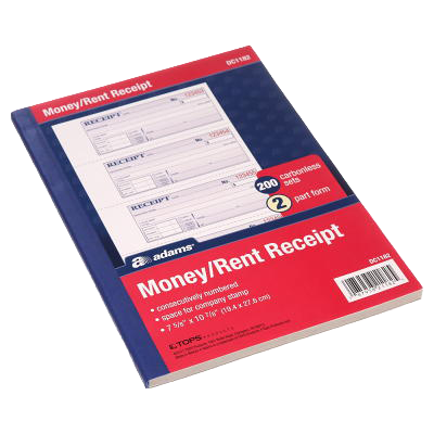 Receipt Book - Money/Rent  - 2 Part