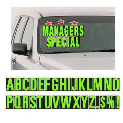 5.5" Black/Chartreuse Letter Decals