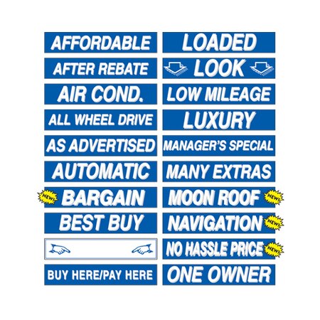 Blue/White Slogan Sticker