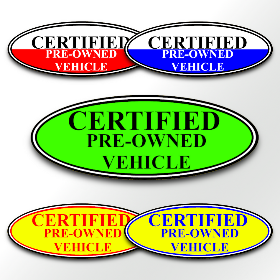 Certified Pre-Owned Vehicle Oval Sign